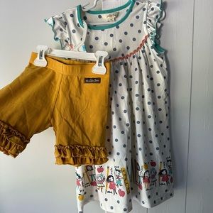 Matilda Jane Dress and Shorties set, size 6. Please see all photos + description